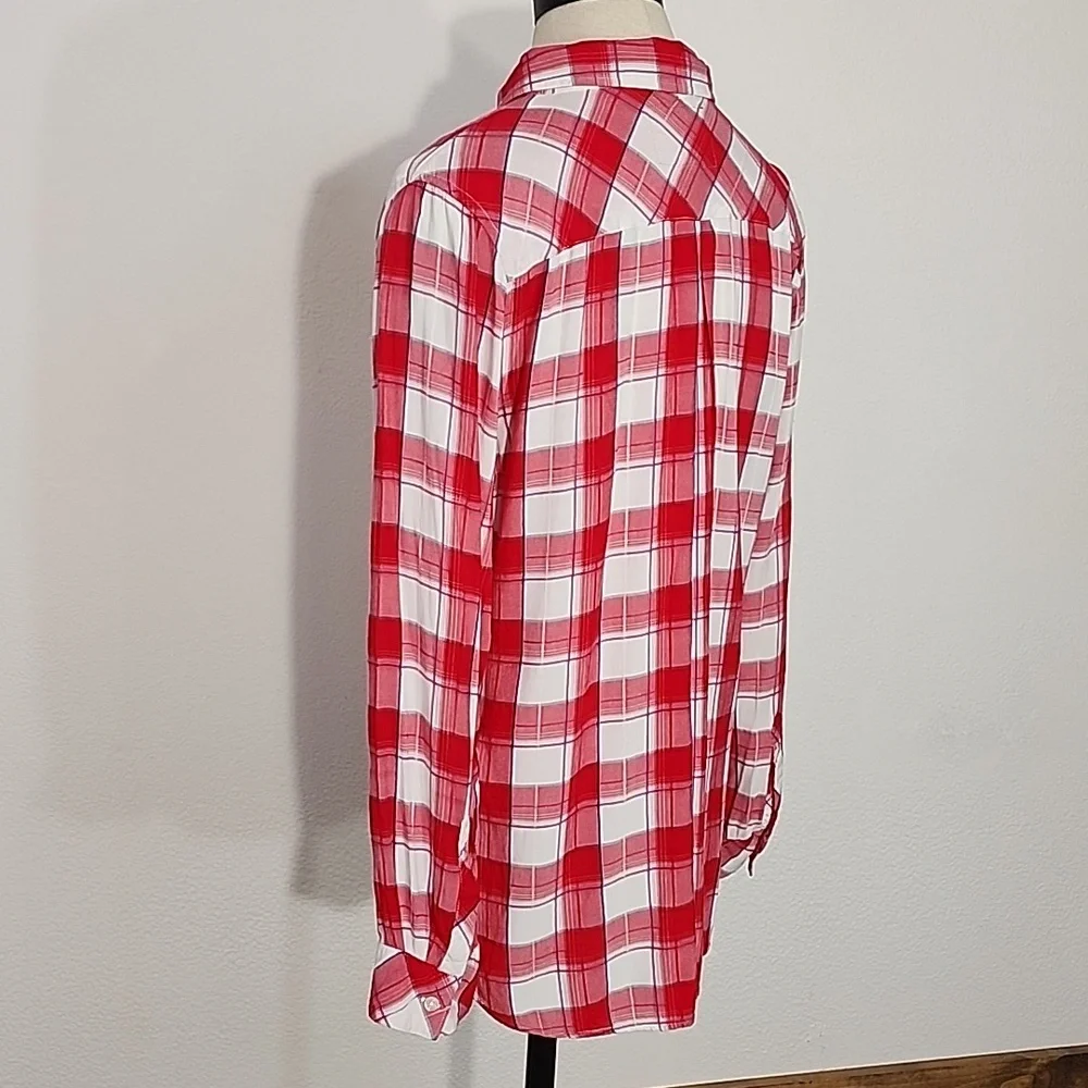 Rails Shirt Plaid Button Down Long Sleeve Red Size L - Picture 10 of 16